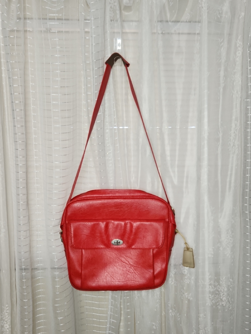 Vintage 1970s Samsonite Silhouette luggage red shoulder or crossbody bag